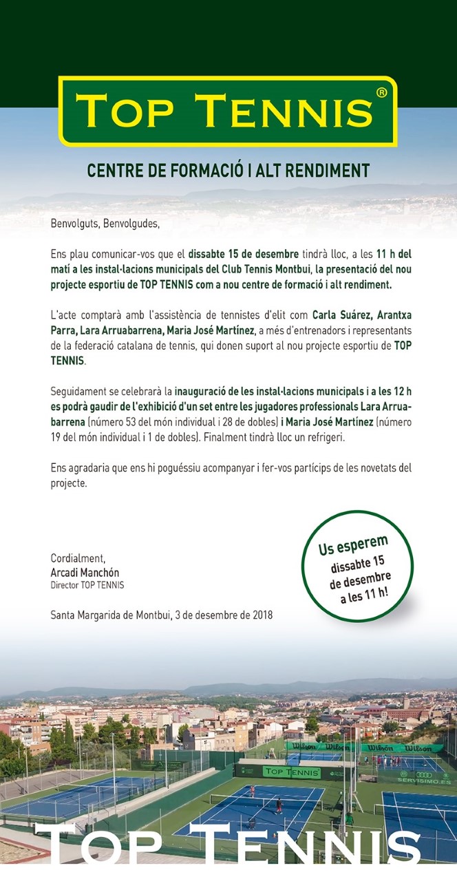 Top Tennis presenta su nuevo proyecto deportivo. 